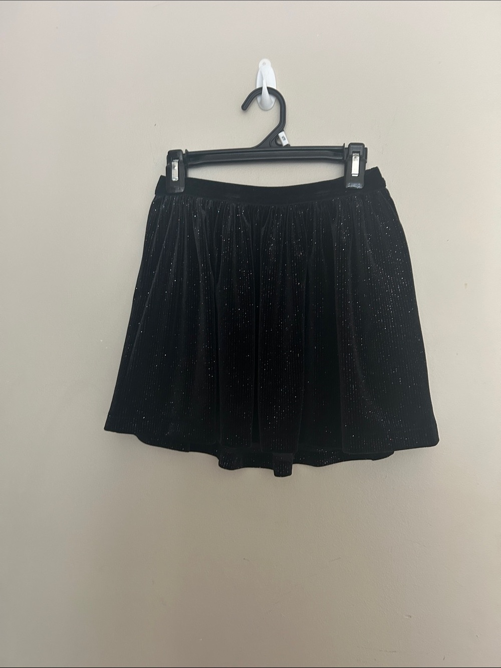 Cat & Jack Black Glitter Velvet Skater Skirt